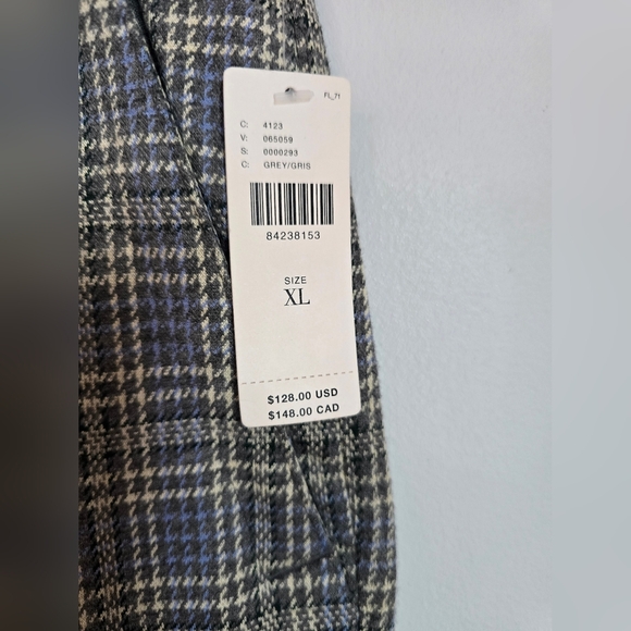 Anthropologie, New, Knit Gray High Waist Plaid Academia Bootcut Pants, Size XL - Picture 8 of 11